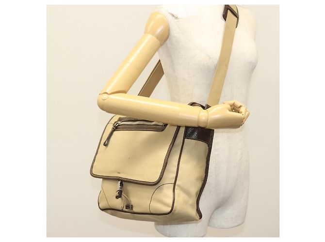 PRADA Schultertasche aus Canvas Beige Silber Authentisch 133380 - Ansicht 24