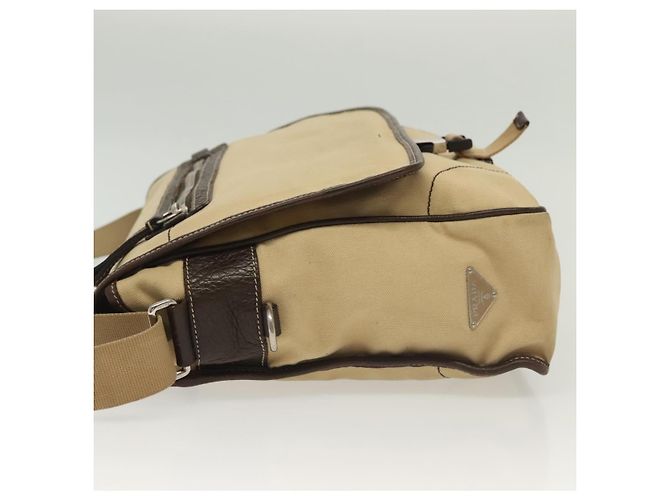 PRADA Schultertasche aus Canvas Beige Silber Authentisch 133380 - Ansicht 5