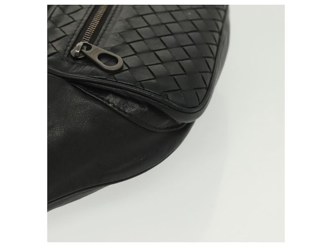 Autre Marque BORSO IN PELLE NERA INTRECCIATO BOTTEGA VENETA ARGENTO AUTH 137678 Nero - vista 10