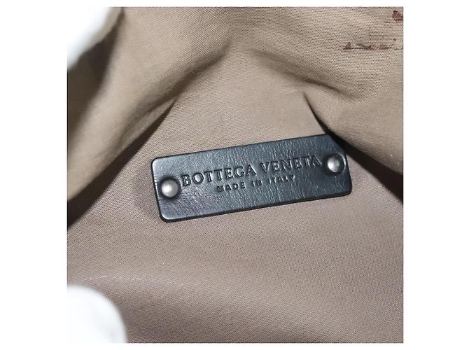 Autre Marque BORSO IN PELLE NERA INTRECCIATO BOTTEGA VENETA ARGENTO AUTH 137678 Nero - vista 15