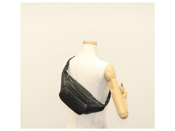 Autre Marque BORSO IN PELLE NERA INTRECCIATO BOTTEGA VENETA ARGENTO AUTH 137678 Nero - vista 22