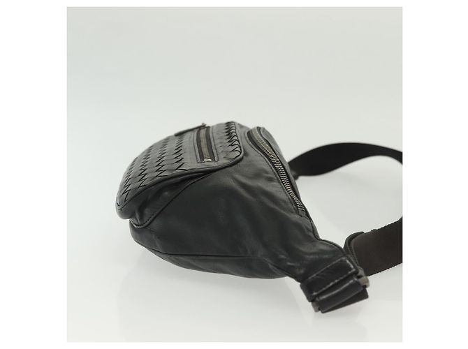 Autre Marque BORSO IN PELLE NERA INTRECCIATO BOTTEGA VENETA ARGENTO AUTH 137678 Nero - vista 4