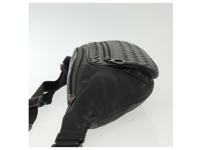 Autre Marque BORSO IN PELLE NERA INTRECCIATO BOTTEGA VENETA ARGENTO AUTH 137678 Nero - vista 5