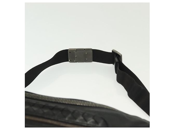 Autre Marque BORSO IN PELLE NERA INTRECCIATO BOTTEGA VENETA ARGENTO AUTH 137678 Nero - vista 8
