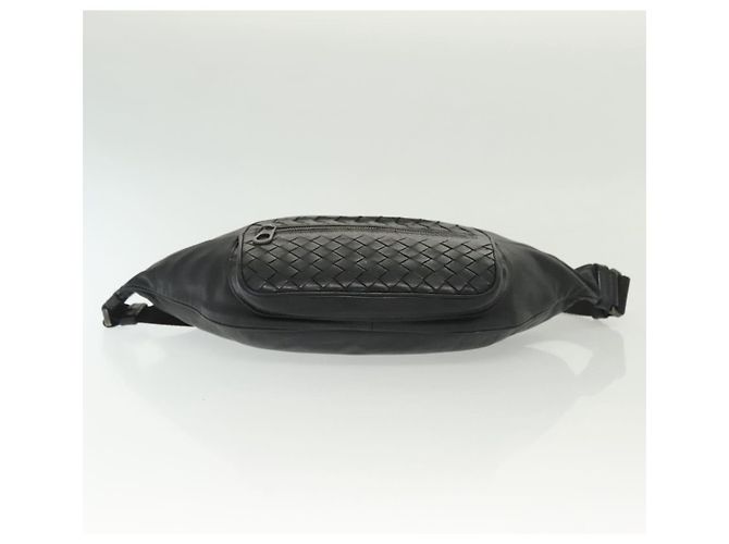 Autre Marque BORSO IN PELLE NERA INTRECCIATO BOTTEGA VENETA ARGENTO AUTH 137678 Nero - vista 9