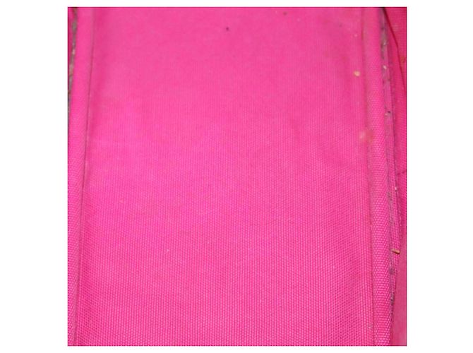 PRADA Canapa PM Bolso de mano de lona rosa dorado Auth bs28699 - vista 17