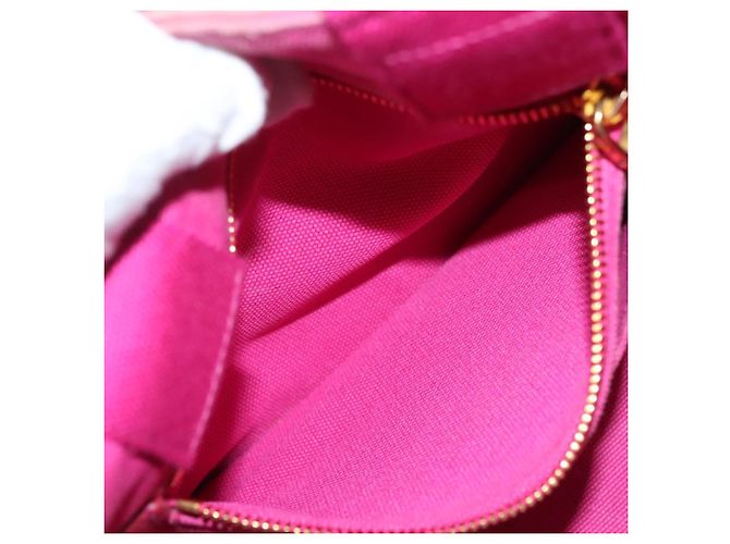 PRADA Canapa PM Bolso de mano de lona rosa dorado Auth bs28699 - vista 20