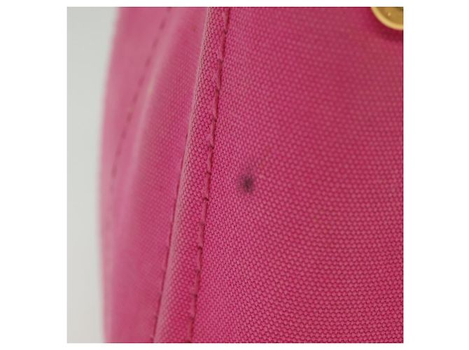 PRADA Canapa PM Bolso de mano de lona rosa dorado Auth bs28699 - vista 6