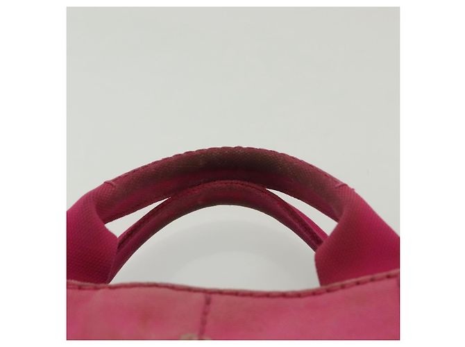 PRADA Canapa PM Bolso de mano de lona rosa dorado Auth bs28699 - vista 9