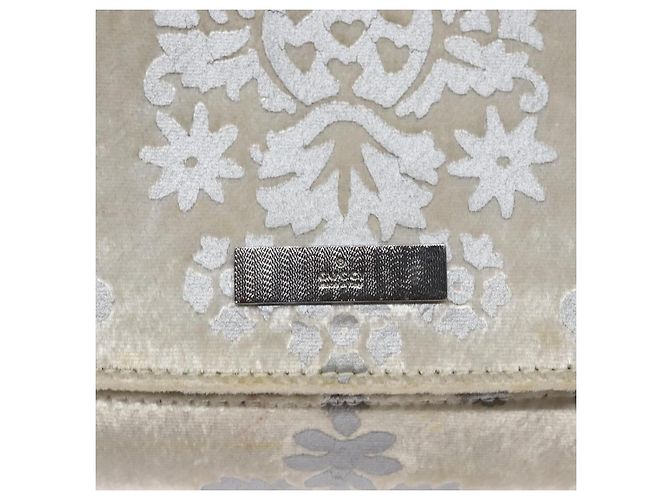 Borsa a Spalla con Catena GUCCI Velluto Bianco 007 2033 1705 Auth 138324 - vista 15