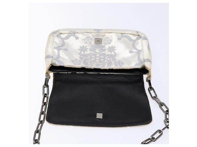 Borsa a Spalla con Catena GUCCI Velluto Bianco 007 2033 1705 Auth 138324 - vista 17