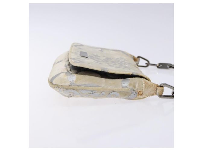Borsa a Spalla con Catena GUCCI Velluto Bianco 007 2033 1705 Auth 138324 - vista 4