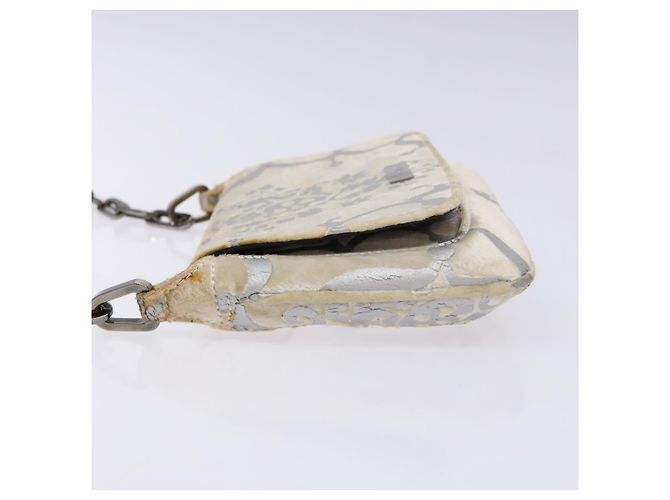 Borsa a Spalla con Catena GUCCI Velluto Bianco 007 2033 1705 Auth 138324 - vista 5