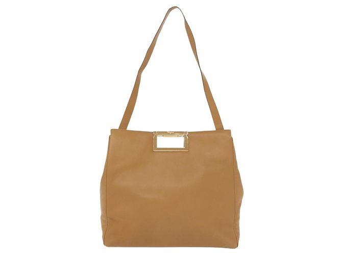 Borsa a Spalla Salvatore Ferragamo in Pelle Beige Oro Auth bs28483 D'oro - vista 2