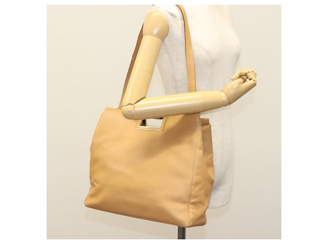 Borsa a Spalla Salvatore Ferragamo in Pelle Beige Oro Auth bs28483 D'oro - vista 20