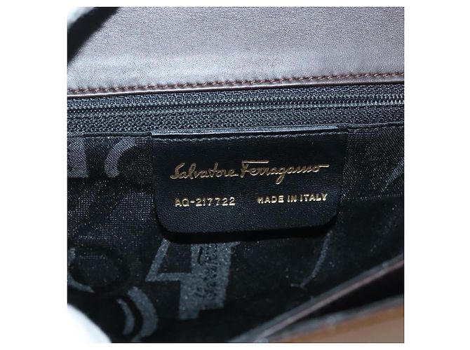 Borsa a Spalla Salvatore Ferragamo Vinile Marrone Oro Auth BA4715 D'oro - vista 17