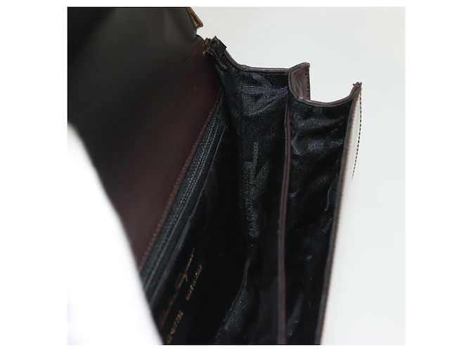 Borsa a Spalla Salvatore Ferragamo Vinile Marrone Oro Auth BA4715 D'oro - vista 19