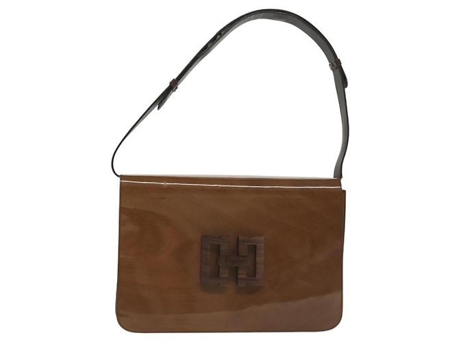 Borsa a Spalla Salvatore Ferragamo Vinile Marrone Oro Auth BA4715 D'oro - vista 2