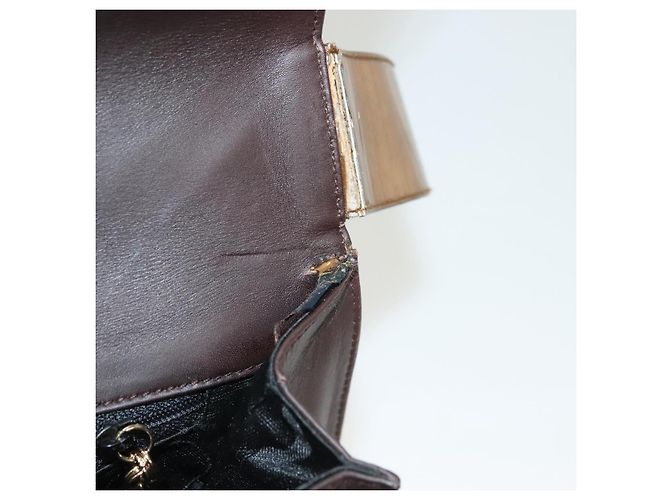 Borsa a Spalla Salvatore Ferragamo Vinile Marrone Oro Auth BA4715 D'oro - vista 23