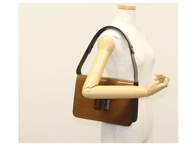 Borsa a Spalla Salvatore Ferragamo Vinile Marrone Oro Auth BA4715 D'oro - vista 25