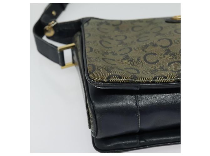 Céline Borsa a Spalla Celine C Sulky PVC Blu Navy Oro Auth 138407 D'oro - vista 10