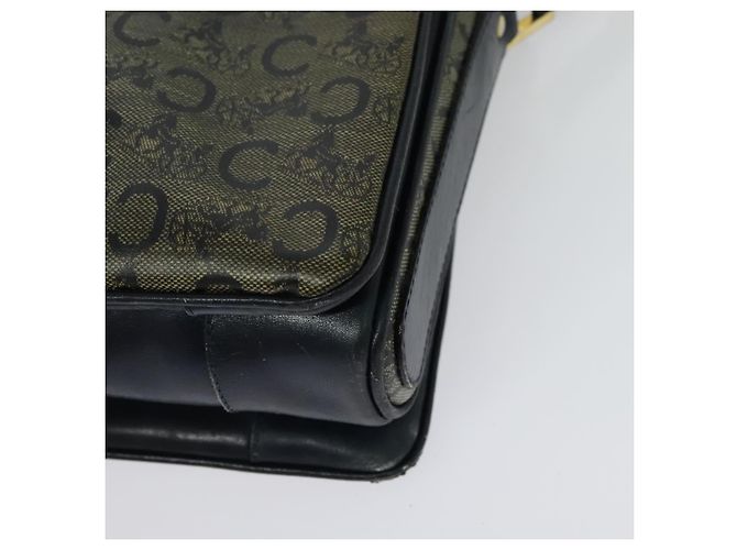 Céline Borsa a Spalla Celine C Sulky PVC Blu Navy Oro Auth 138407 D'oro - vista 13