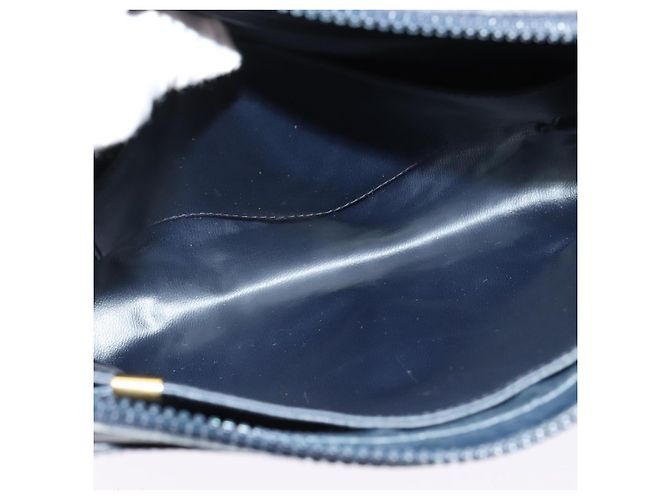 Céline Borsa a Spalla Celine C Sulky PVC Blu Navy Oro Auth 138407 D'oro - vista 16