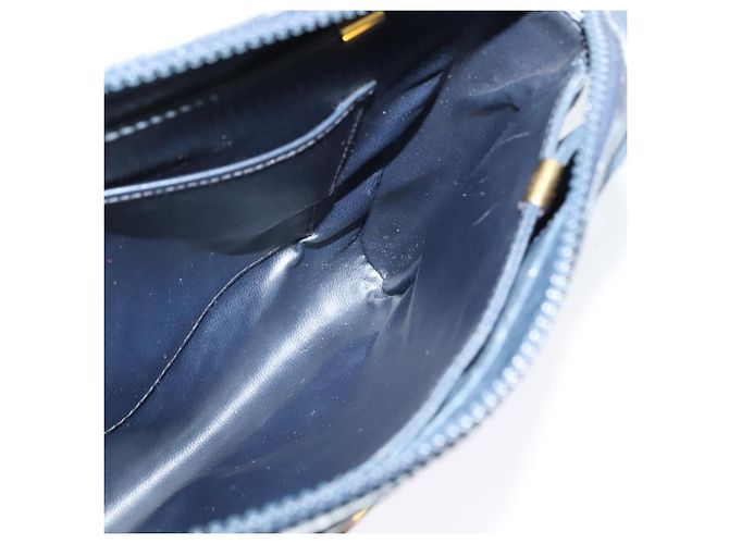 Céline Borsa a Spalla Celine C Sulky PVC Blu Navy Oro Auth 138407 D'oro - vista 17
