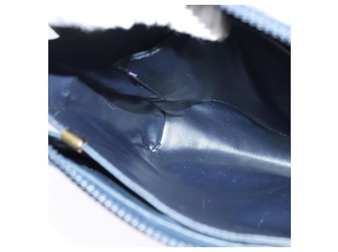 Céline Borsa a Spalla Celine C Sulky PVC Blu Navy Oro Auth 138407 D'oro - vista 18