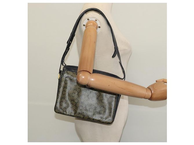 Céline Borsa a Spalla Celine C Sulky PVC Blu Navy Oro Auth 138407 D'oro - vista 22