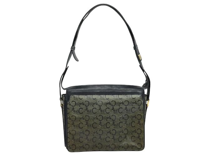 Céline Borsa a Spalla Celine C Sulky PVC Blu Navy Oro Auth 138407 D'oro - vista 3