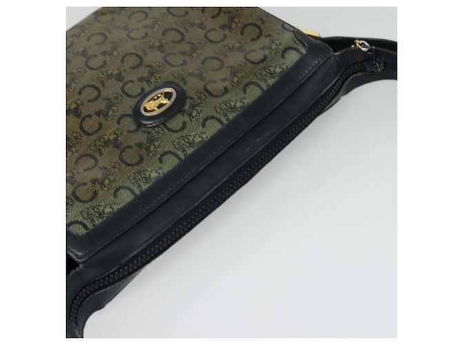 Céline Borsa a Spalla Celine C Sulky PVC Blu Navy Oro Auth 138407 D'oro - vista 6
