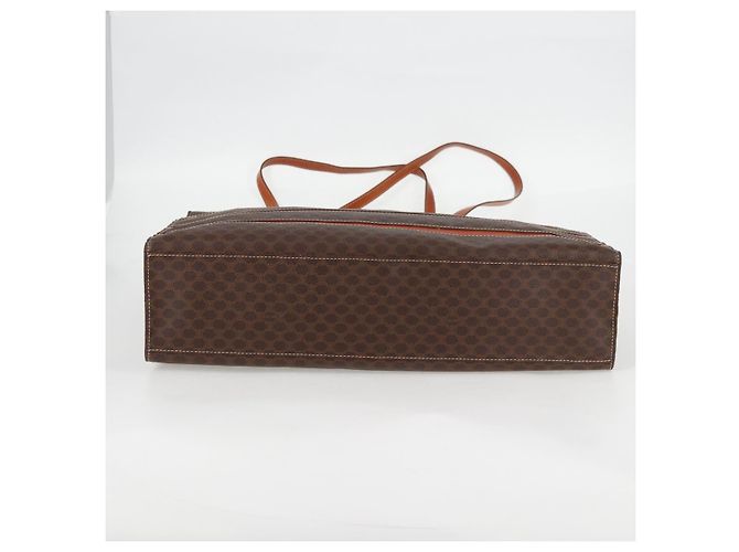 Céline Borsa tote in tela Macadam CELINE in pelle PVC marrone oro Auth 129707 - vista 10