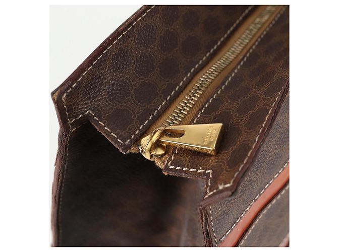 Céline Borsa tote in tela Macadam CELINE in pelle PVC marrone oro Auth 129707 - vista 17
