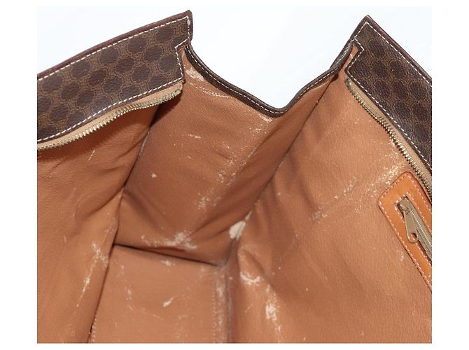 Céline Borsa tote in tela Macadam CELINE in pelle PVC marrone oro Auth 129707 - vista 20