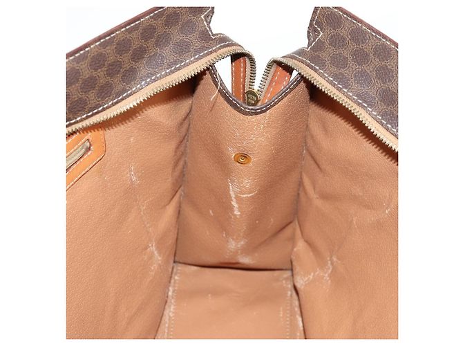 Céline Borsa tote in tela Macadam CELINE in pelle PVC marrone oro Auth 129707 - vista 21
