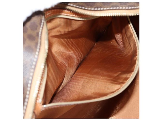 Céline Borsa tote in tela Macadam CELINE in pelle PVC marrone oro Auth 129707 - vista 23