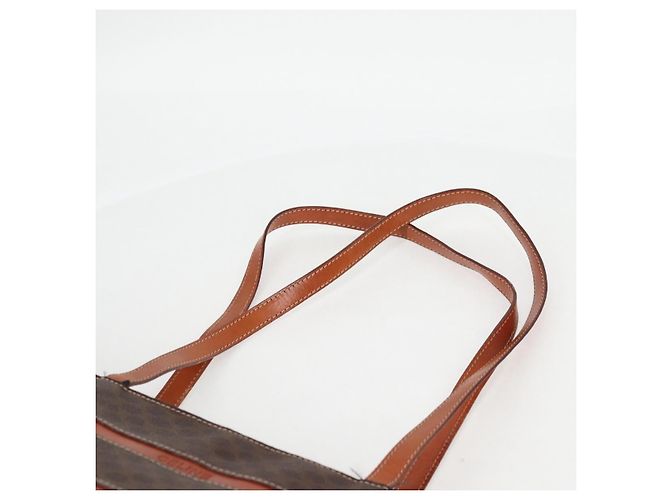 Céline Borsa tote in tela Macadam CELINE in pelle PVC marrone oro Auth 129707 - vista 9