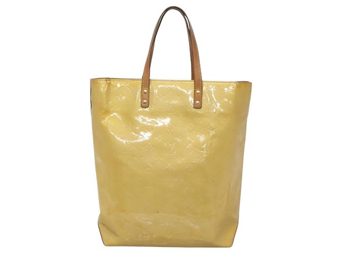 LOUIS VUITTON Monogram Vernis Reade MM Borsa a Mano Beige M91141 LV Auth 137641 - vista 13