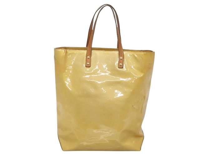 LOUIS VUITTON Monogram Vernis Reade MM Borsa a Mano Beige M91141 LV Auth 137641 - vista 2