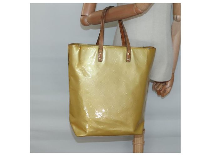 LOUIS VUITTON Monogram Vernis Reade MM Borsa a Mano Beige M91141 LV Auth 137641 - vista 21