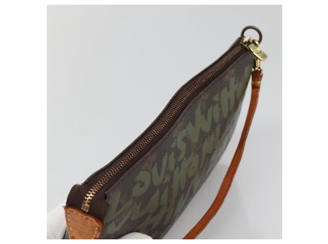 LOUIS VUITTON Pochette Accessoires Graffiti Pouch Khaki M92191 LV Auth bs28566 Caqui Monograma - vista 6