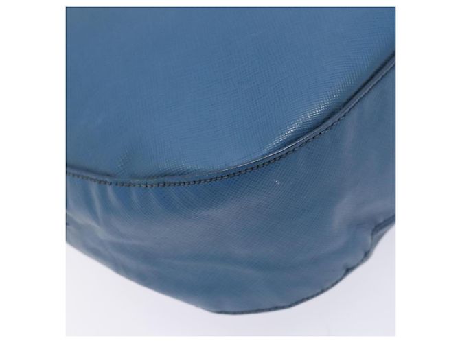 Prada Borsa a Spalla in Pelle Blu Oro Auth 136806 D'oro - vista 11