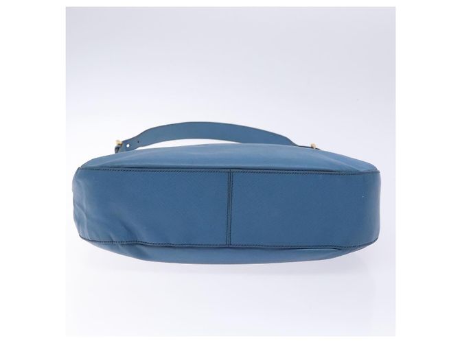 Prada Borsa a Spalla in Pelle Blu Oro Auth 136806 D'oro - vista 9