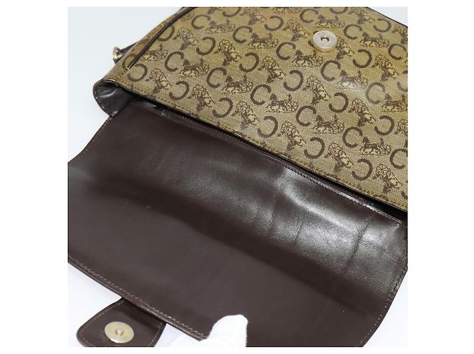 Céline Borsa a Spalla Celine C Sulky PVC Beige Oro Auth 138455 D'oro - vista 15