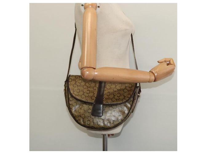 Céline Borsa a Spalla Celine C Sulky PVC Beige Oro Auth 138455 D'oro - vista 22