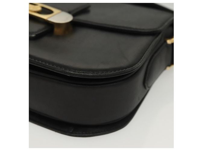 Borsa a Spalla CÉLINE Carrozza in Pelle Nera e Oro Auth yk19109 Nero D'oro - vista 11