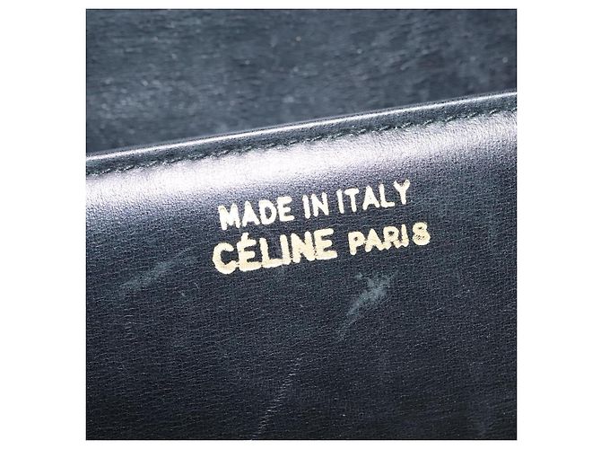 Borsa a Spalla CÉLINE Carrozza in Pelle Nera e Oro Auth yk19109 Nero D'oro - vista 16
