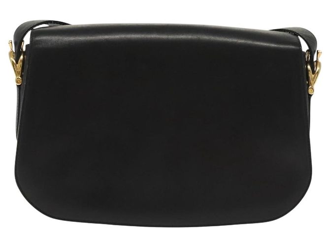 Borsa a Spalla CÉLINE Carrozza in Pelle Nera e Oro Auth yk19109 Nero D'oro - vista 3