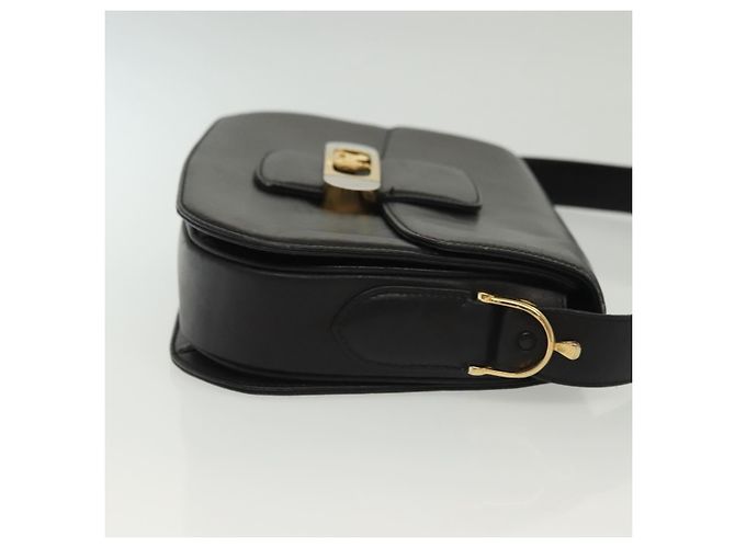 Borsa a Spalla CÉLINE Carrozza in Pelle Nera e Oro Auth yk19109 Nero D'oro - vista 4